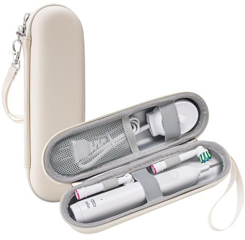 ProCase Elektrische Zahnbürste Etui für Oral B/Oral-B Pro/Philips Sonicare Electric Toothbrush Hülle Oral B Reiseetui Elektrischer Zahnbürstenhalter Behälter Travel Case -Beige | Reiseetui für elektrische Zahnbürste, kompatibel mit Oral-B Vitality Pro, IO Series, Oral-B Pro und Philips Sonicare