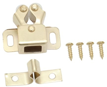 Toddmomy 10 pièces Loquet à Ressort pour Porte de Placard Verrouillage à Bille Double Cible pour Armoire Serrure Ajustable pour Meubles Finition Dorée