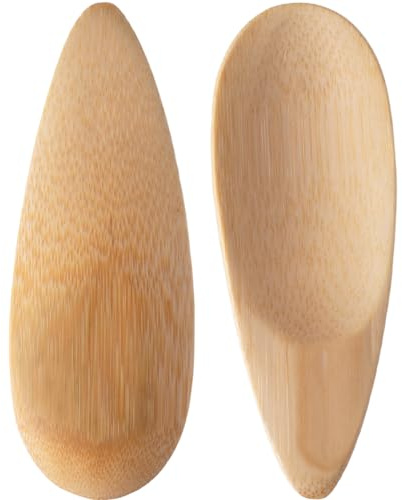 SmallCat 2 st deodorantapplikatorer, bambukrämapplikator, multifunktionell sminkspatel, minisked för lera kosmetisk lera, deodorantkräm, mask (bambu, 4 x 10 cm)