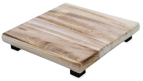 Spetebo Taburete rectangular de madera natural, 30 x 30 cm