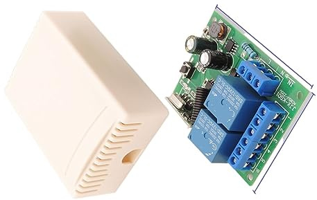 Receptor de relé módulo puerta Control remoto Universal 433MHz y transmisor 2 botones for lámpara garaje Industrial Comercial(1 Receiver)