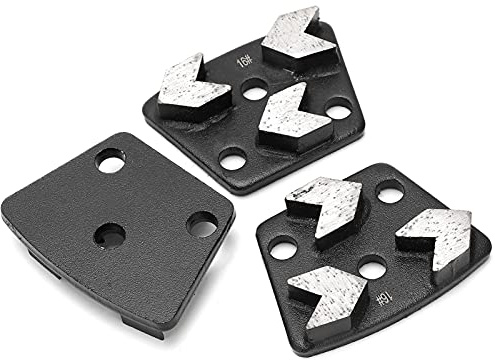 Dioche Set di Smerigliatrici Diamantate Trapezoidali per Dischi Abrasivi - 3 Pattini per Smerigliatura per Calcestruzzo con Dischi Diamantati Ad Alte Prestazioni, Maglia 16#, Installazione Semplice,
