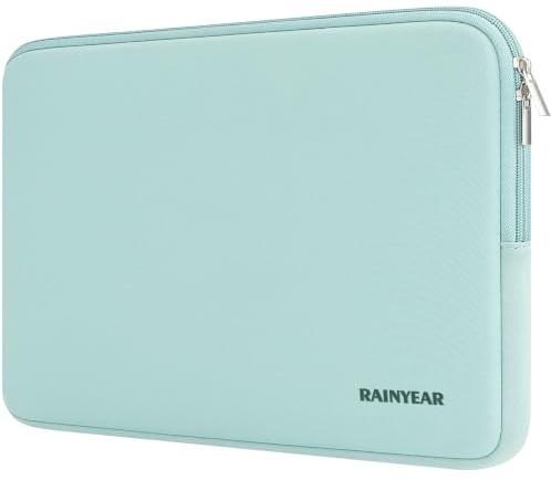 RAINYEAR 14 Inch Laptop Sleeve Protective Carrying Case, Mint Green | Compatible with 14 Notebook Computer Ultrabook Chromebook, 15 Macbook Air M2 M3 M4 M5 Fluffy Lining Padded