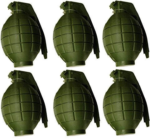 Toyland Packung mit 6 Kindern Army Toy Green Handgranaten - mit Blitzlicht & Sound - Roleplay
