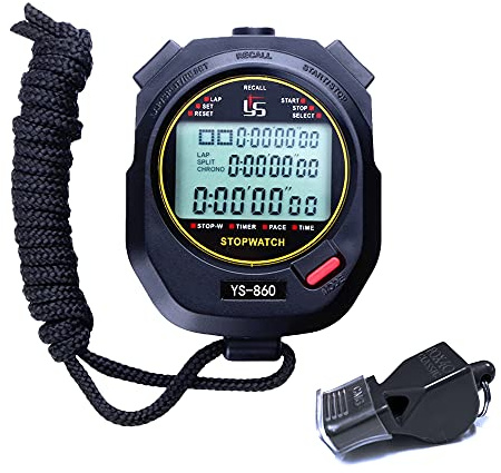 LAOPAO Stopwatch, 1/100 Seconds Precision 60 Memories Large Display Daily Waterproof with Mute Mode for Outdoor Sports Running