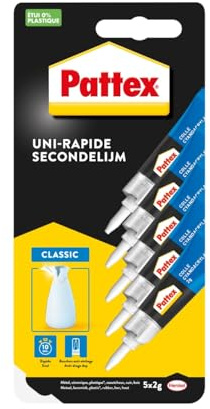 Pattex - Colle Cyanoacrylate Liquide (lot de 5 tubes de 2 g) – Colle cyanoacrylate extra forte et transparente – Multi-matériaux.