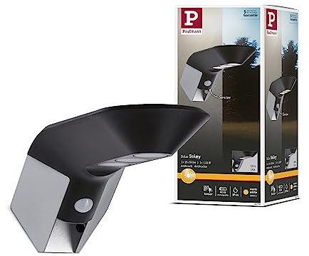 Paulmann 94250 Solar vägglampa Soley LED utomhuslampa inkl. 1x1,22 W antracit plast 3000 K varmvit