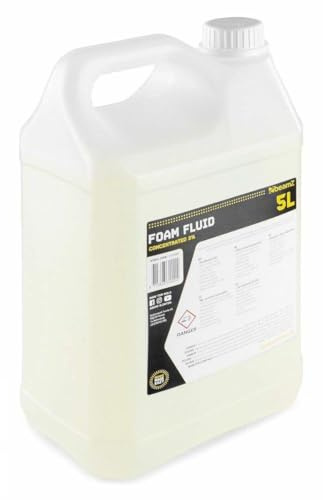 Beamz FFL5 – Líquido de Espuma Concentrado 5L 3% para cañón de Espuma, Genera hasta 166L, Biodegradable no inflamable Compatible JFC1000 Uso Profesional Eventos Fiestas Discotecas