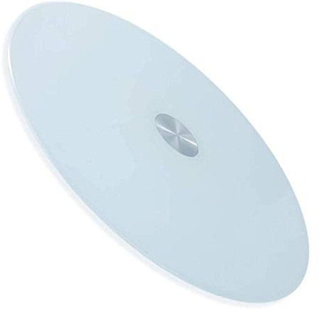WQSQ Plateau Rotatif en Verre Trempé Lazy Susan Rond De Table Plateau De Service De Table À Manger Plateau Tournant Grand 60-120cm Lisse Rotation/Anti-Inclinaison - Blanc