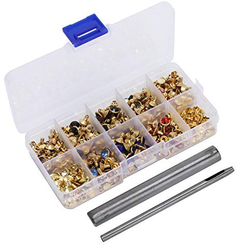 Rivetto con Sintetico Colorato Laterale Rivetti Rapidi Macchie Borchie per Borsa Fai da Te Scarpe Decorazione di Vestiti