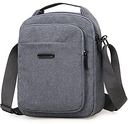 ANPTER Umhängetasche Herren Schultertasche Crossbody Herrentasche Handytasche Herrenhandtasche Kleine Umhängen Tasche Shulder Bag Messenger für Freizeit Urlaub Ausflug Spaziergang Wandern(Grau)