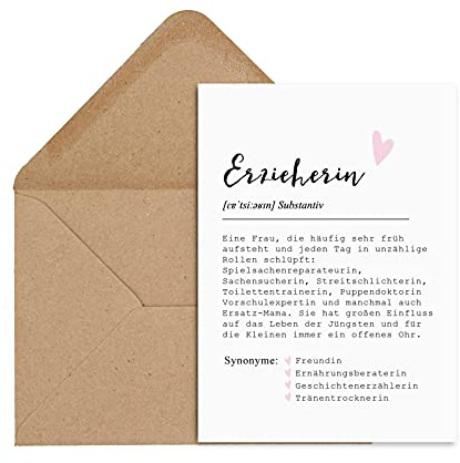 Nastami Postkarte DEFINITION inkl. Briefumschlag (Erzieherin)