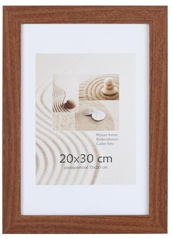 KM FOTO Bilderrahmen Holz Plexi Acryl Rahmen quadratisch Collage Wanddeko Poster S215: Farbe: Braun | Format: 40x60
