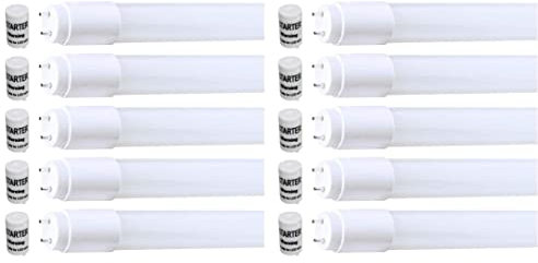 Besolis 10 x LED Röhre T8/G13, 150 cm, 20 Watt, 300° AUSSTRAHLUNG, 2700 Lumen, Kaltweiß 6000 Kelvin, ersetzt 58 Watt Leuchtstoffröhre - inclusive LED Starter