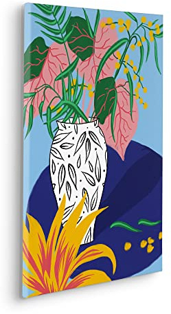 Komar Keilrahmenbild im Echtholzrahmen - Funky Vase - Größe 40 x 60 cm - Wandbild, Kunstdruck, Wanddekoration, Design, Wohnzimmer, Schlafzimmer