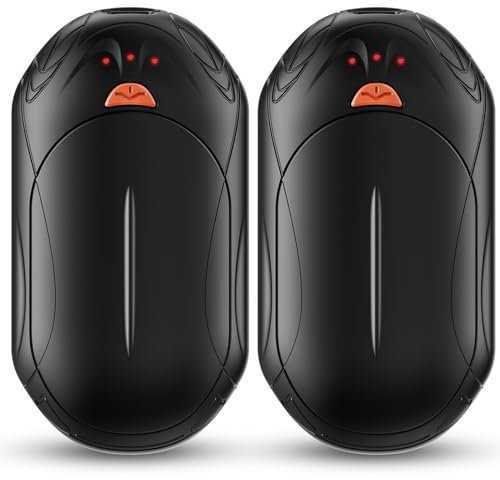 Handwärmer wiederaufladbar 2-Pack, 6000mAh elektrische tragbare Taschenheizung, 24Hrs Lange Heizung Tasche Größe elektrische Handwärmer, Wärme-Therapie ideal für draußen, Jagd, Golf, Camping, warme