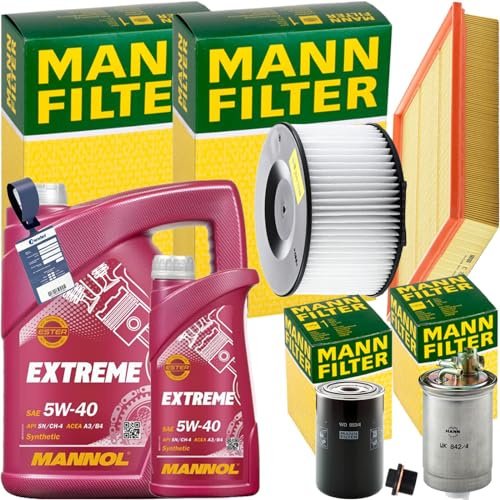Mann Inspektionspaket+6L Mannol 5W-40 Motoröl