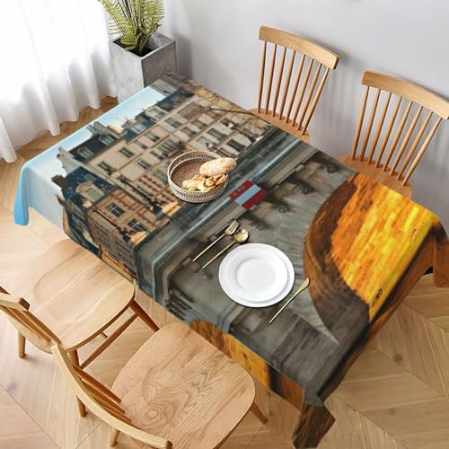 EVIUS Landschaft Paris Elegante Tischdecke, Küchentischdecke, Party-Tischdecke, rechteckige Tischwäsche, Esstischdecke, für Einweihungsfeier, Hochzeit oder besondere Anlässe.