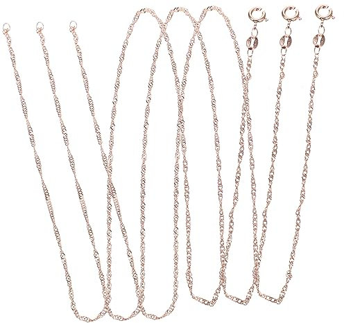 Operitacx 3stücke Kupfer Halsketten Roségold Wasserwellen Kette Damen Für Diy Schmuckherstellung Geschenkidee Filigrane Ketten Für Anhänger Kompatibel