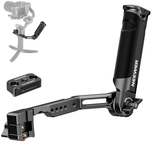 NEEWER RS4 RS3 Verstellbarer Gimbal Tragegriff mit NATO Schiene, kompatibel mit DJI RS4/RS4Pro/RS3/RS3Pro/RS3Mini/RS2/RSC2/Ronin S/Ronin SC für Aufnahmen aus niedrigen Winkeln, max. Traglast 6kg, ST49