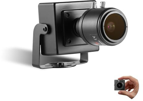 REVODATA Mini Caméra IP PoE 5MP, Ultra HD 2880x1620P 2.8-12mm Zoom Camera, Caméra réseau compacte pour la sécurité intérieure, P2P Visualisation à Distance Flux RTSP Contrôle Web (I712-P-TS)