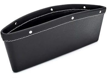 Auto Rücksitz Organizer Autozubehör PU-Leder Auto-Organizer Aufbewahrung Autositz Schlitz Lücke Tasche Fahrersitz Catcher Getränkehalter Rückenlehnenschutz Auto(Black)