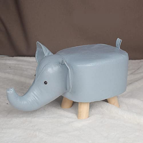 MEILISHAOMEI Repose-Pieds en Forme d'animal au Design créatif pour Salons, Chambres à Coucher, Pouf, Repose-Pieds en Tissu technologique, éléphant, Bleu Clair, 30 x 26 x 27 cm