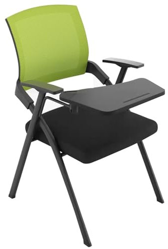 Sedia pieghevole per allenamento con lavagna, comoda e traspirante, sedia da ufficio per sala conferenze, base con treppiede in acciaio (verde)