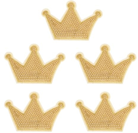BELLIFFY 5stücke Teiliges Krone Pailletten-patch Für Kleidung Einfach Zu Nähen Für Diy-projekte Und Festliche Dekoration Glänzende Applikationen in Gold