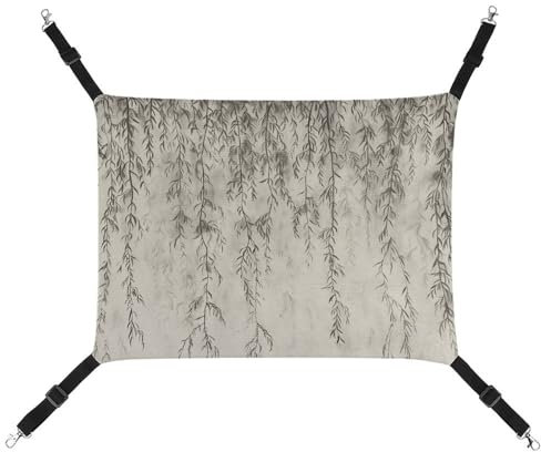 FZMTLDS Willow Branch Drawing Cat Hammock Breathable Pet Cage Hammock Reversible Pet Hanging Bed Soft Cat Bed for Indoors and Outdoors Resting Sleepy Pads for Small Animals