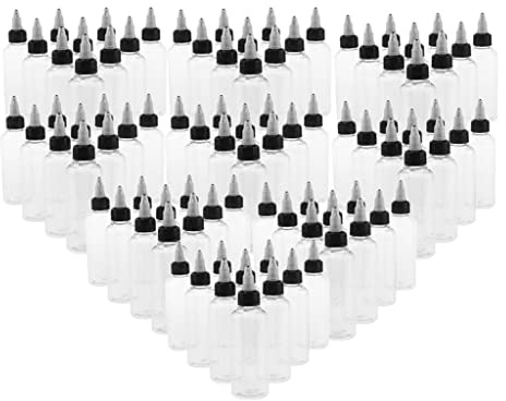 FashionCha Paquet de 9x10 Flacons Compte-gouttes En PET, Flacon à Presser, Bouteille En Plastique à Bouche Pointue pour Huiles Essentielles, Liquides, Solvants,