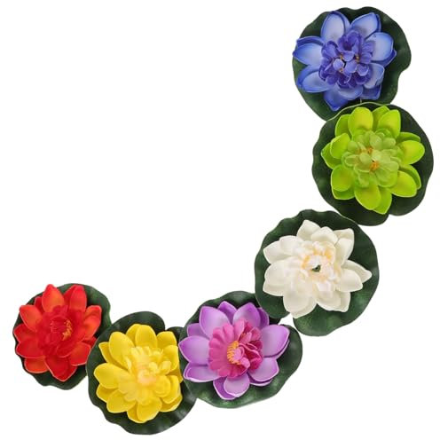 BESPORTBLE 6stücke Künstliche Lotusblumen Dekorative Wasserlilien Für Teich Und Aquarium Farbmischung Imitation Für Garten Und Pool Dekoration