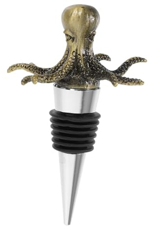 Cabilock Octopus Decorative Reusable Wine Stopper, Zinc Alloy Decanter Bottle Sealing Seal Plug with Airtight Novelty Wine Stoppers for Bar and Holiday Use | Metal Decorative Plug, Bar and Party Use, Leak Prevention for Beverage Bottles