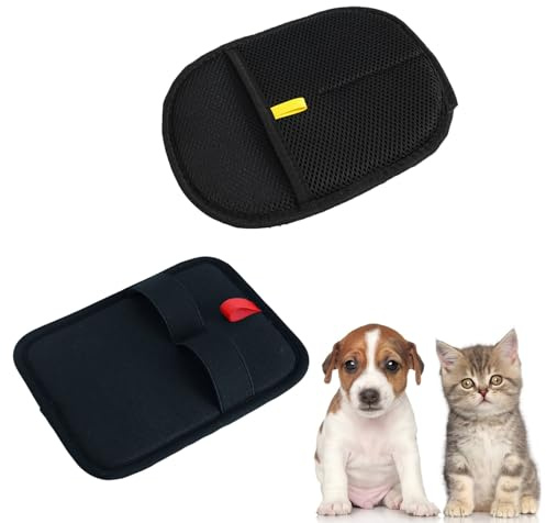 2 Pieza Guantes de Aseo de Doble Cara para Mascotas Guantes de Eliminación Estática Eliminación Estática de Pelo de Mascota Reutilizable Pet Hair Remover para Sofás Alfombras Perros y Gatos