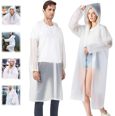 Gicctyble Poncho Pluie Impermeable Transparent - 2Pcs Impermeable Femme - Cape de Pluie Réutilisable pour Femme et Homme - Tenue Imperméable Adulte pour Festival et Extérieur