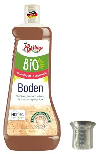 POLIBOY NCP golvrengöringsmedel – universalrengöringsmedel för golvbeläggningar som kakel, laminat och vinyl – randfri, grundlig rengöring med fräsch doft – 1 x 1 L – inkl. doseringskopp