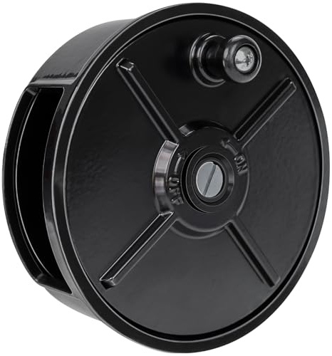 Tie Wire Reel Coil Holder Wheel,6.25 Lightweight Aluminum Tie Wire Reel Wheel with Rewind Knob&Built-in Belt Loops,Left Handed and Right Handed,Great for Ironworker Rebar Worker,12-18Gauge Wire,Black