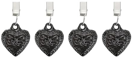 Ronyme 4 Pesas para manteles con Forma de corazón, Pinzas para manteles, portátiles, prácticas y Antiguas, para Fiestas en el jardín.
