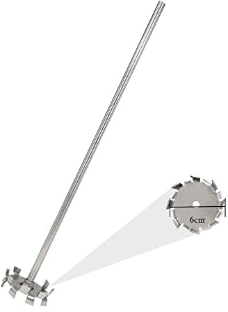 YUCHENGTECH Dispersing Disc Dispersion Impeller Dispersing Machine Blade Paddle Impeller Stainless Steel 6cm Disc with 8X300mm Rod (2.36″disc with 0.31″X11.8″Rod)