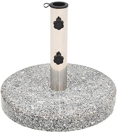 vidaXL Sonnenschirmständer Schirmständer Schirmhalter Sonnenschirm Ständer Fuß Sonnenschirmhalter Schirm Halter Granit Rund 20kg Grau