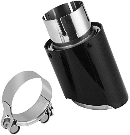 60mm-63mm Auspuffblenden Edelstahl Universal Auto Auspuff Endtip-Carbon Endschalldämpfer Rohr