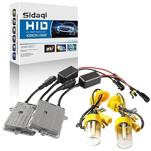 Sidaqi Kit conversione Xeno H1 55W HID zavorra 6000K Super luminosa Bianco Sostituisci i fari allo xeno dell'auto originale