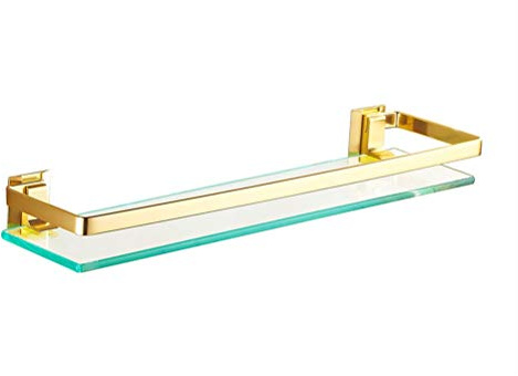 QingH yy Glasregal Aluminium mit Verbreiterungszaun Verdickter Boden Badregal Korb Gold Robustes Sicherheitsregal for die Küche YueB HBQ (Size : 50cm)