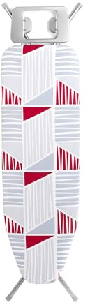 Kleeneze KL063052UKMEMEU Memphis Collapsible Ironing Board – Large Ironing Table, Foldable, Anti-Slip, Lightweight & Portable, Compact, for Left & Right-Handed Users, Adjustable Height, 120 x 38 cm
