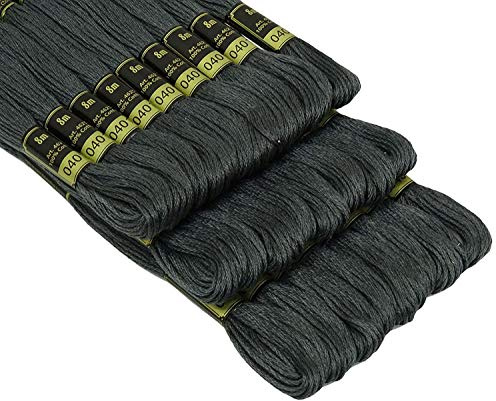 Anchor – Dunkelgrau (0401) – Desi Hawker – Set aus Baumwolle, 6-lagig, Garnknäuel, Kreuzstich, Stickerei, Strickgarn