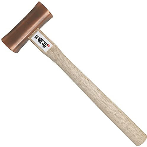 KAKURI Chisel Hammer 670g, Professional Japanese Woodworking Carpenter Hammer for Chisel, Plane, Nail, Heavy Duty Japanese Carbon Steel Bronze Plated Square Head, Made in JAPAN