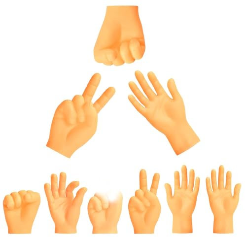 EKKONG Mini Fingerpuppen,Fingerpuppen,Finger HandGummi Fingerpuppen Lustig,Mini Hände Fingerpuppen Katzenspielzeug, 6 Stück, für Familie Freund Spiele Ostern, Halloween Party