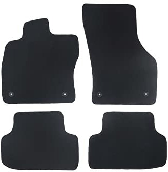 Fußmatten passend für Skoda Superb III Typ 3V3, 3V5 (Baujahr 2015-2024), Hit schwarz | 4-TLG | Umrandung hellblau