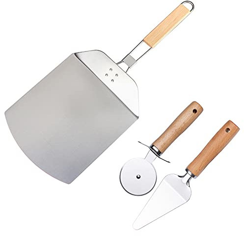 MNSSRN Pala Pizza Pieghevole in Acciaio Inossidabile, Pala Pizza Pieghevole, Strumenti da Forno da Cucina Fai -da -Te per la Pizza in Pietra Barbecue,A