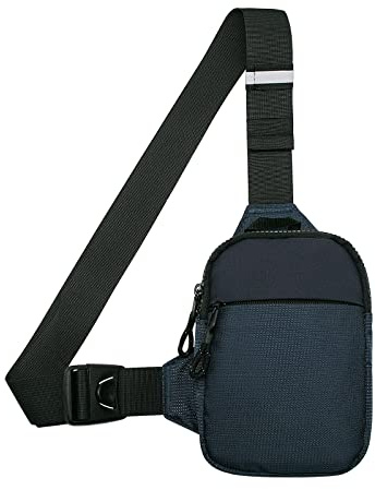 Long Keeper Liten mini-crossbodyväska, bröstväska/axelremsväska för män/kvinnor, vattentät mobilväska, för cykling, resor eller utomhussport, Small